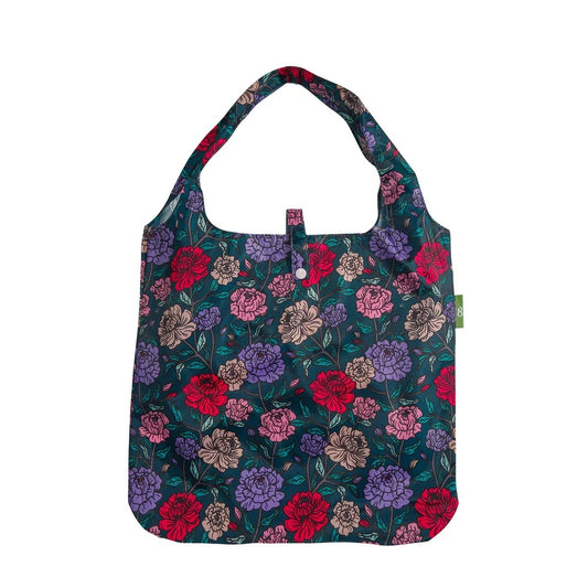 Eco Chic Foldable Reusable Shopping Bag Big Bold Floral Green (EC-A84GN)