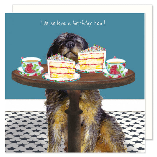 Dog and Cake Birthday Card