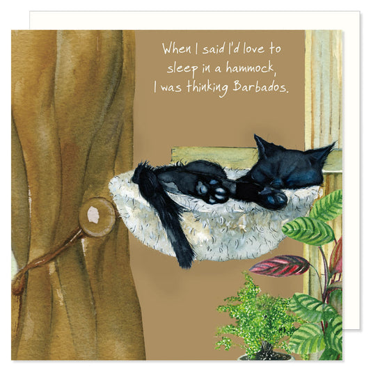 Little Dog Laughed - Funny Black Cat Card