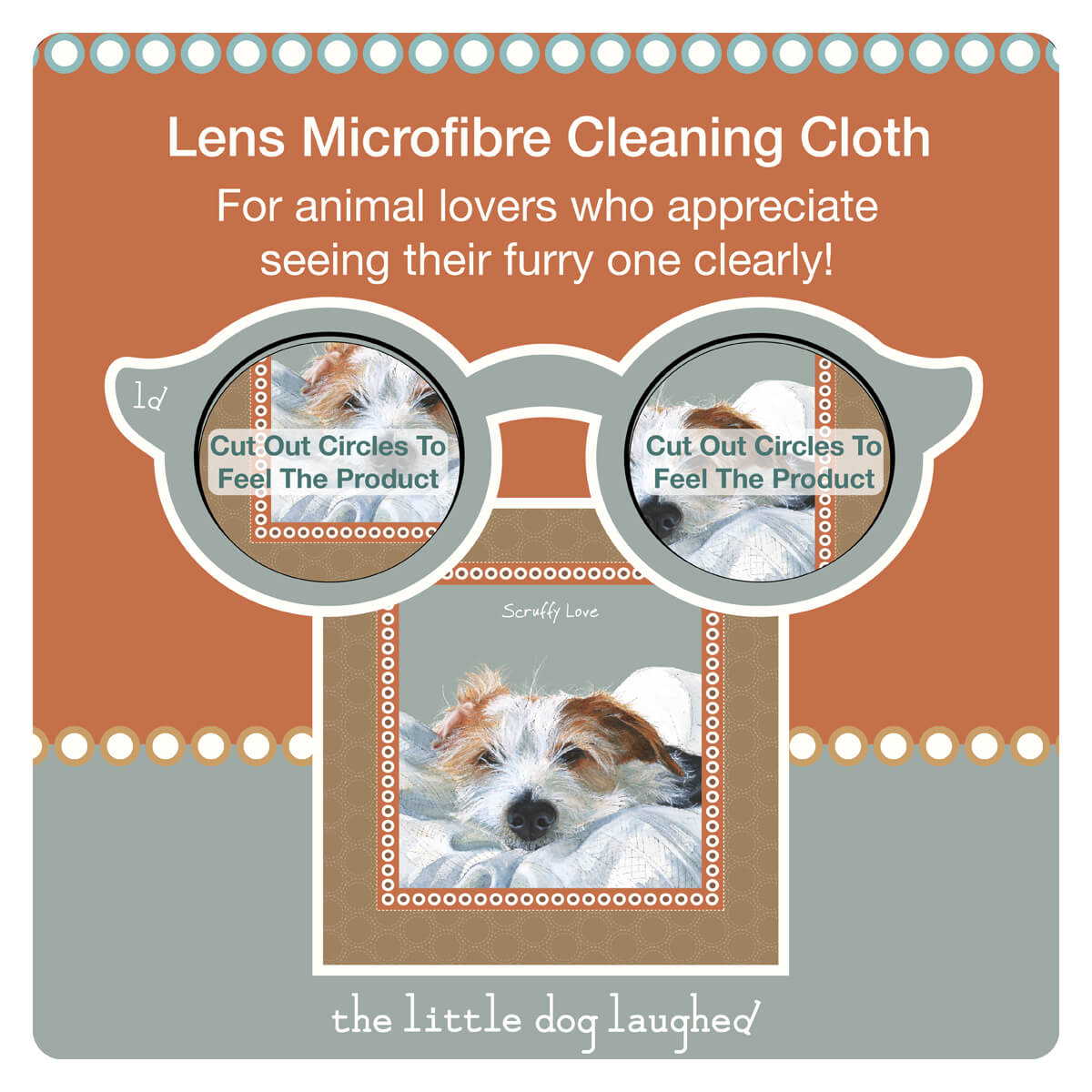 Little Dog Laughed - Rough Coated Jack Russell Lens Cleaning Cloth