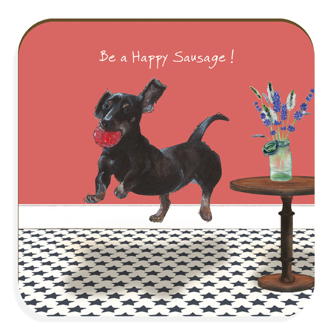 Little Dog Laughed Dachshund Dog Coaster