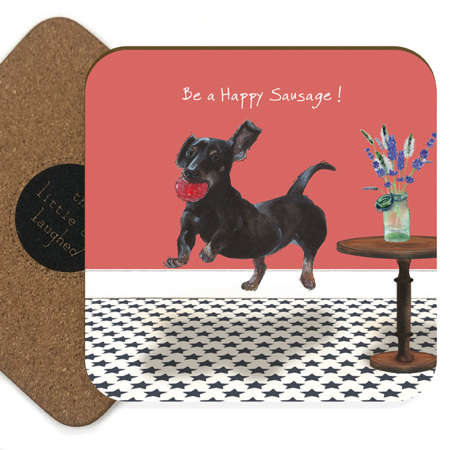Little Dog Laughed Dachshund Dog Coaster