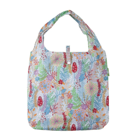 Eco Chic Foldable Reusable Shopping Bag Lush Floral Blue (EC-A82BU)