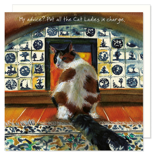 Little Dog Laughed - Cat Lady Greeting Card