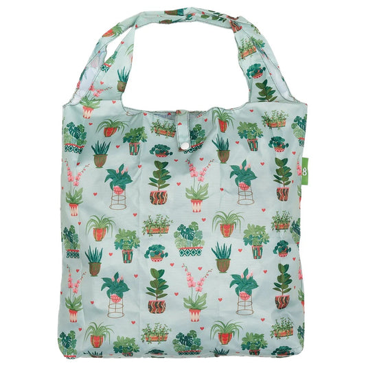 Eco Chic Foldable Reusable Shopping Bag House Plant Mint (EC-A80MT)