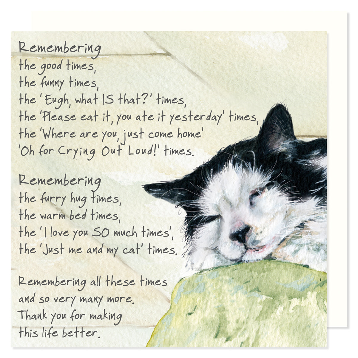 Rembering Cat Card