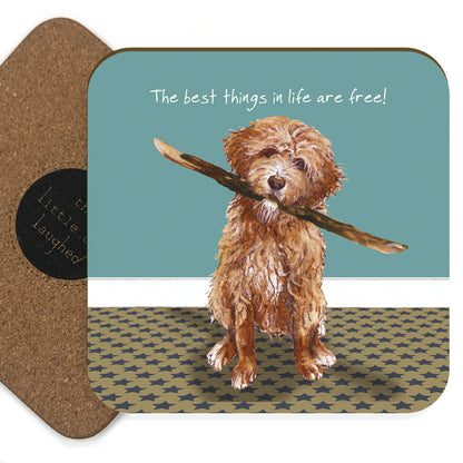 Little Dog Laughed - Goldendoodle Coaster
