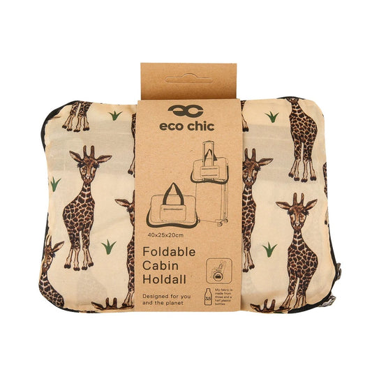 Eco Chic Recycled Cabin Holdall Bag Giraffes Beige (EC-DS52BG)