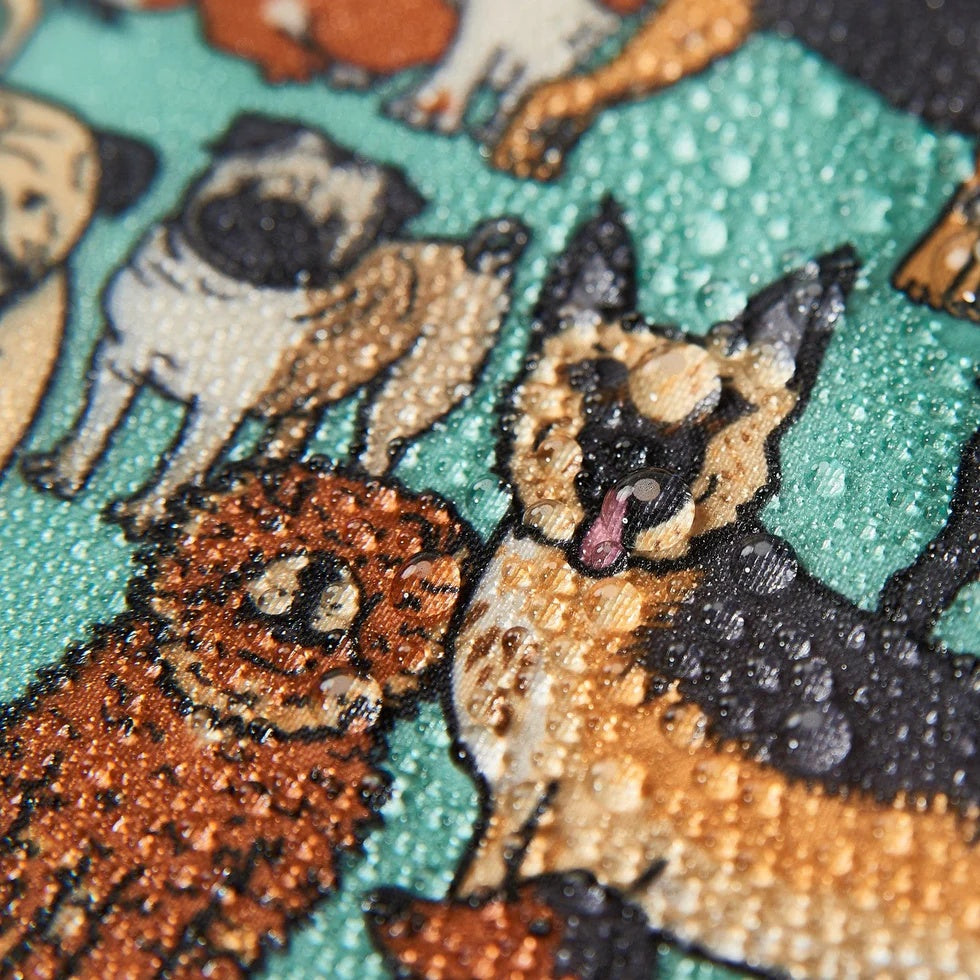 Eco Chic Recycled Cabin Holdall Bag Dogs Teal (EC-DS33TL)