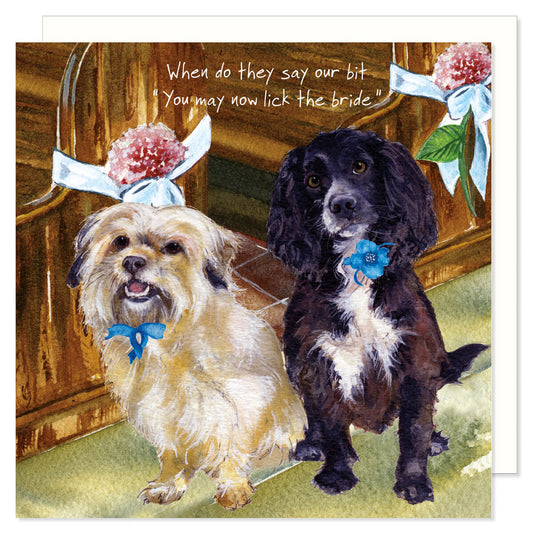 Little Dog Laughed - Doggy Wedding Greeting Card