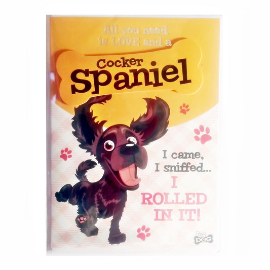 Wags & Whiskers Dog Greeting Card "Cocker Spaniel (Black)" by Paper Island