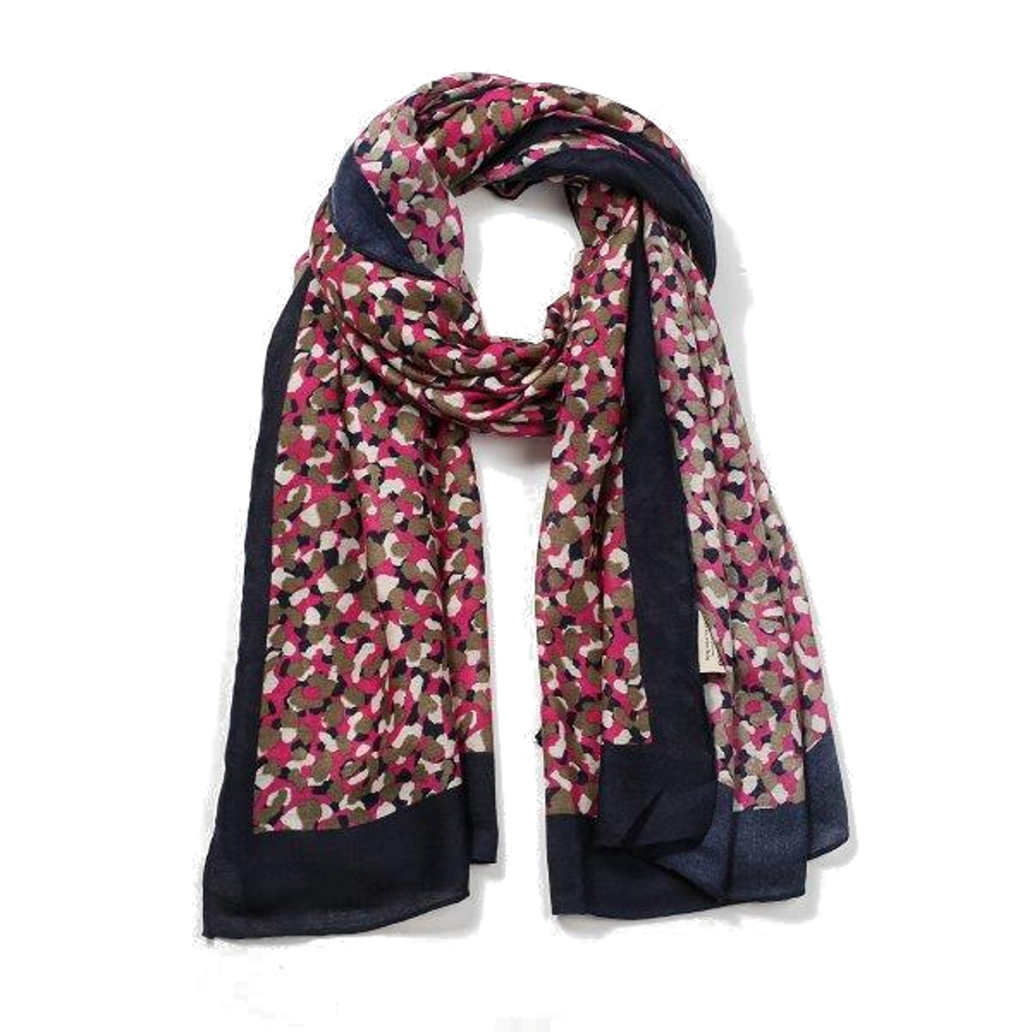 Pippa Fuschia/Modern Spotty Print Scarf Made From Recycled Bottles