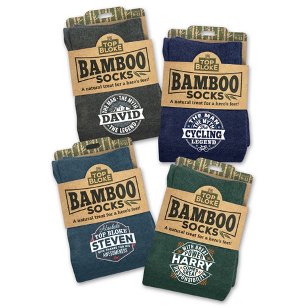 Top Bloke Mens Gift Socks for Him - A Natural Bamboo Treat for "Carl"