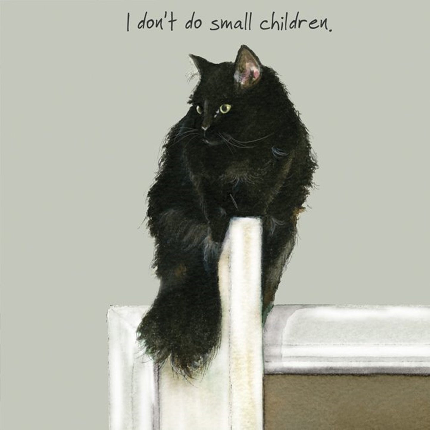 Black Cat Greeting Card ? Small Children by the little dog laughed