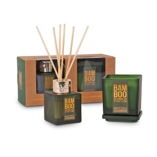 Small Jar candle & reed diffuser  winter pine & Cedarwood Bamboo Gift Set by Heart & Home