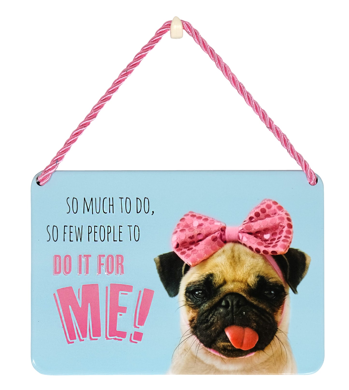 Hang Ups So Much To Do - Rolled Tin Plaque with Coloured Cord