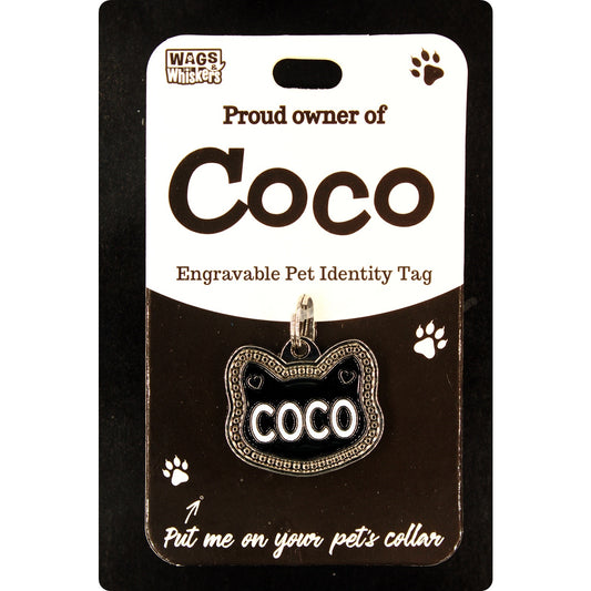 DESIRABLE GIFTS COCO PERSONALISED WAGS & WHISKERS CAT PET TAG NAMES CAN NOT BE CHANGED
