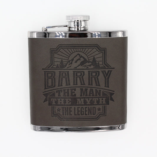 Top Bloke Mens Gift Hip Flask for Him -  Treat for "Barry"