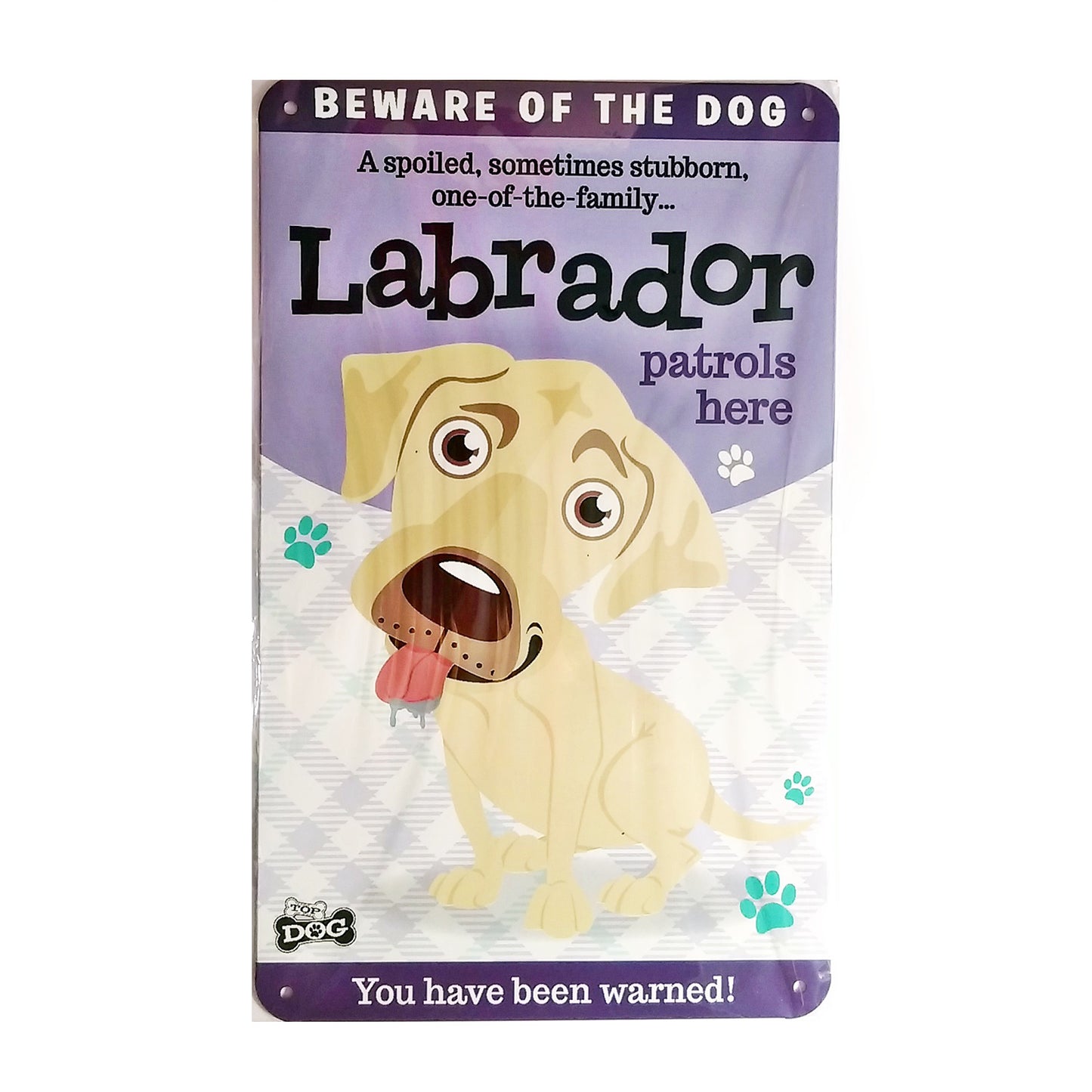 Wags & Whiskers Dog Sign/Plaque "Labrador (Cream)" - Tin Plaque