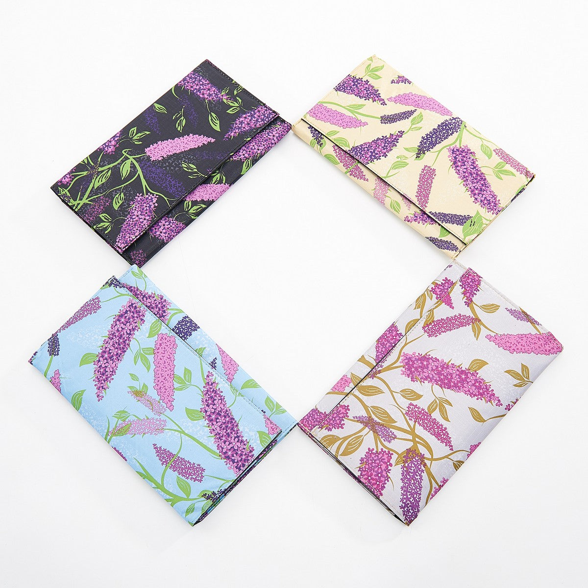 Travel Document Wallet by Eco Chic Waterproof & Durable Fabric Buddleia Design - Blue