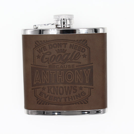 Top Bloke Mens Gift Hip Flask for Him -  Treat for "Anthony"