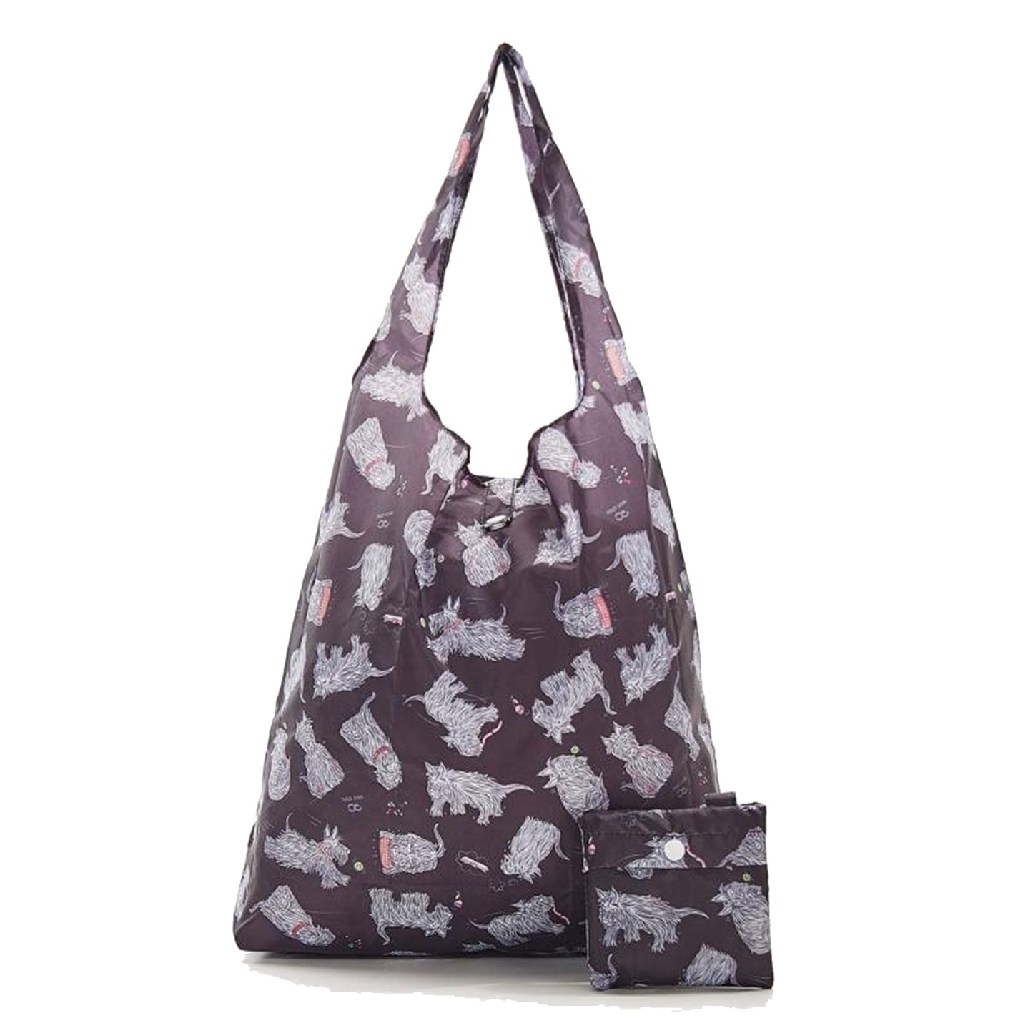 Eco Chic 100% Recycled Foldable Scotty Dog Print Reusable Shopper Bag