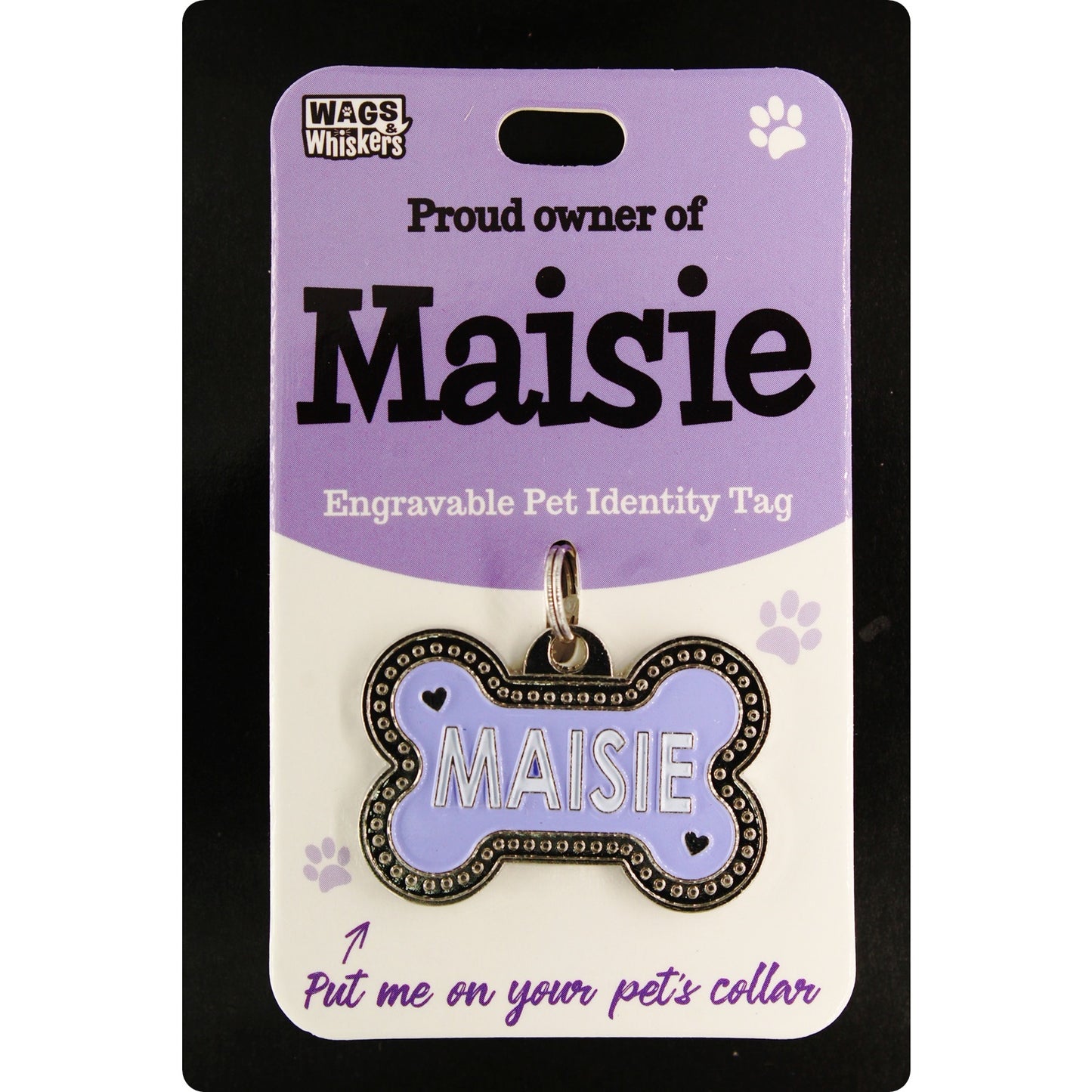 DESIRABLE GIFTS MAISIE PERSONALISED WAGS & WHISKERS DOG PET TAG NAMES CAN NOT BE CHANGED