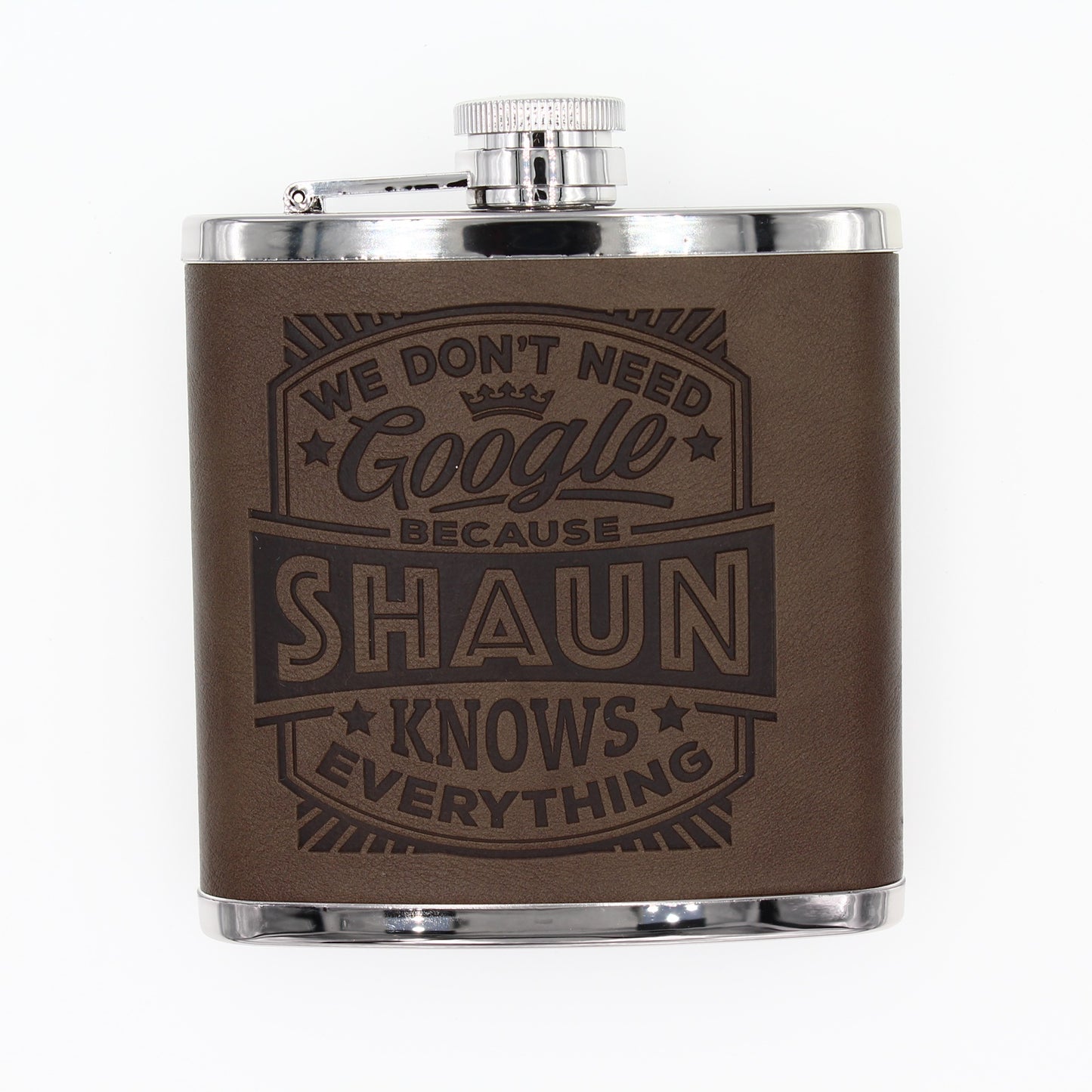Top Bloke Mens Gift Hip Flask for Him - Treat for "Shaun"