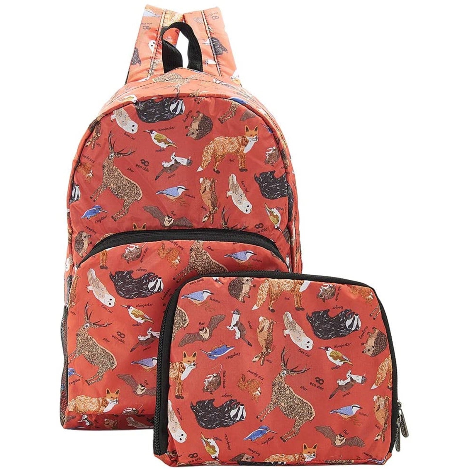 Eco Chic Lightweight Foldable Backpack (Woodland Red) – Lilyrye