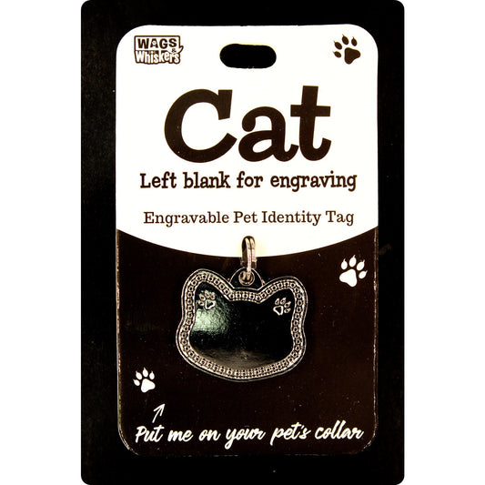 DESIRABLE GIFTS BLANK CAT TAG WAGS & WHISKERS PET TAG I CAN NOT ENGRAVE THIS ITEM