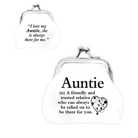 Urban Words Mini Clip Purse "Auntie" with urban Meaning