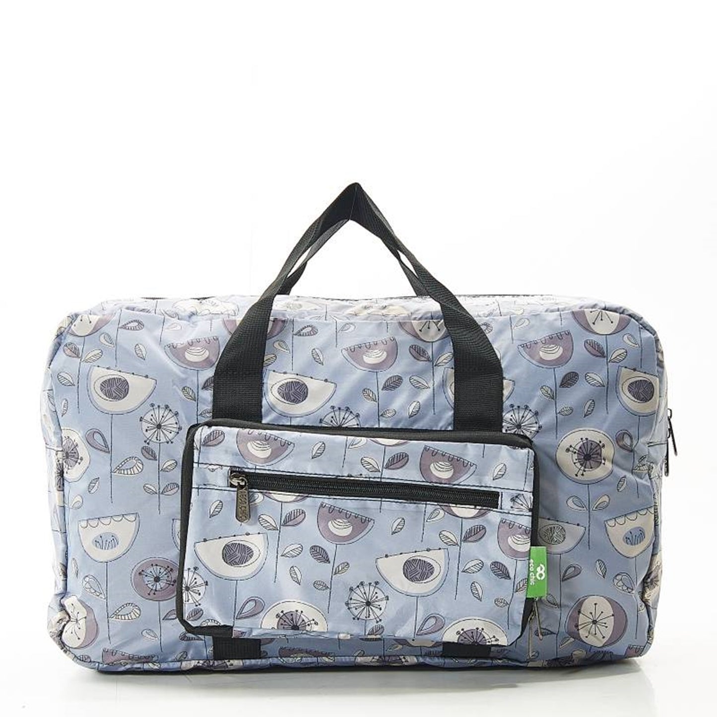 Eco Chic Lightweight Foldable Holdall 1950s Flower (Grey)