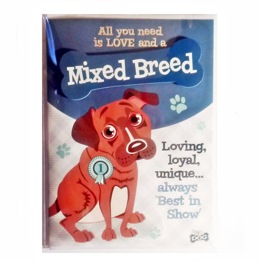 Wags & Whiskers Dog Greeting Card "Mixed Breed" by Paper Island
