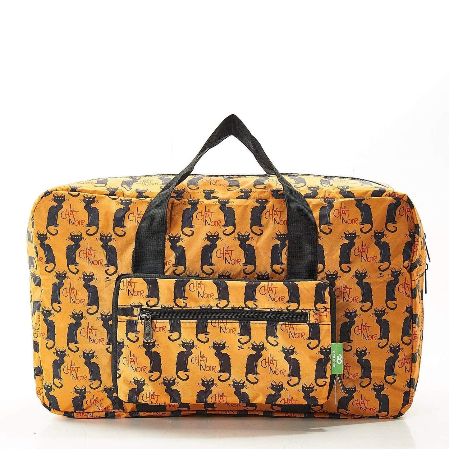 Eco Chic Recycled Cabin Approved 30 Litre Foldable Holdall (Le Chat Noir - Mustard)