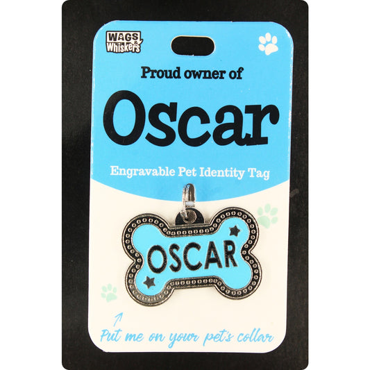DESIRABLE GIFTS OSCAR PERSONALISED WAGS & WHISKERS DOG PET TAG NAMES CAN NOT BE CHANGED