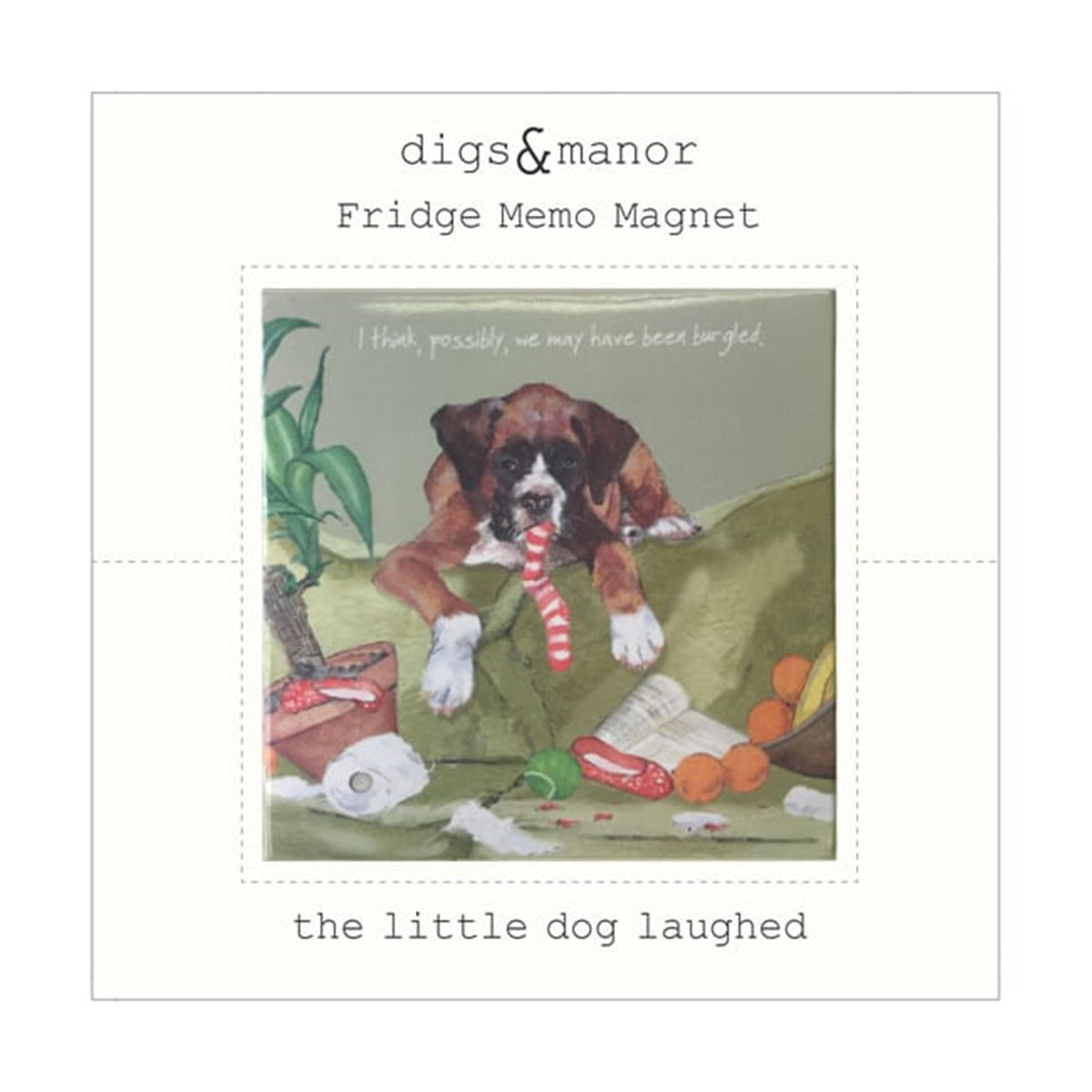 Boxer Dog Magnet - Burgled