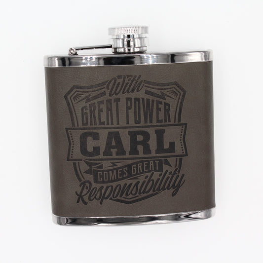 Top Bloke Mens Gift Hip Flask for Him -  Treat for "Carl"
