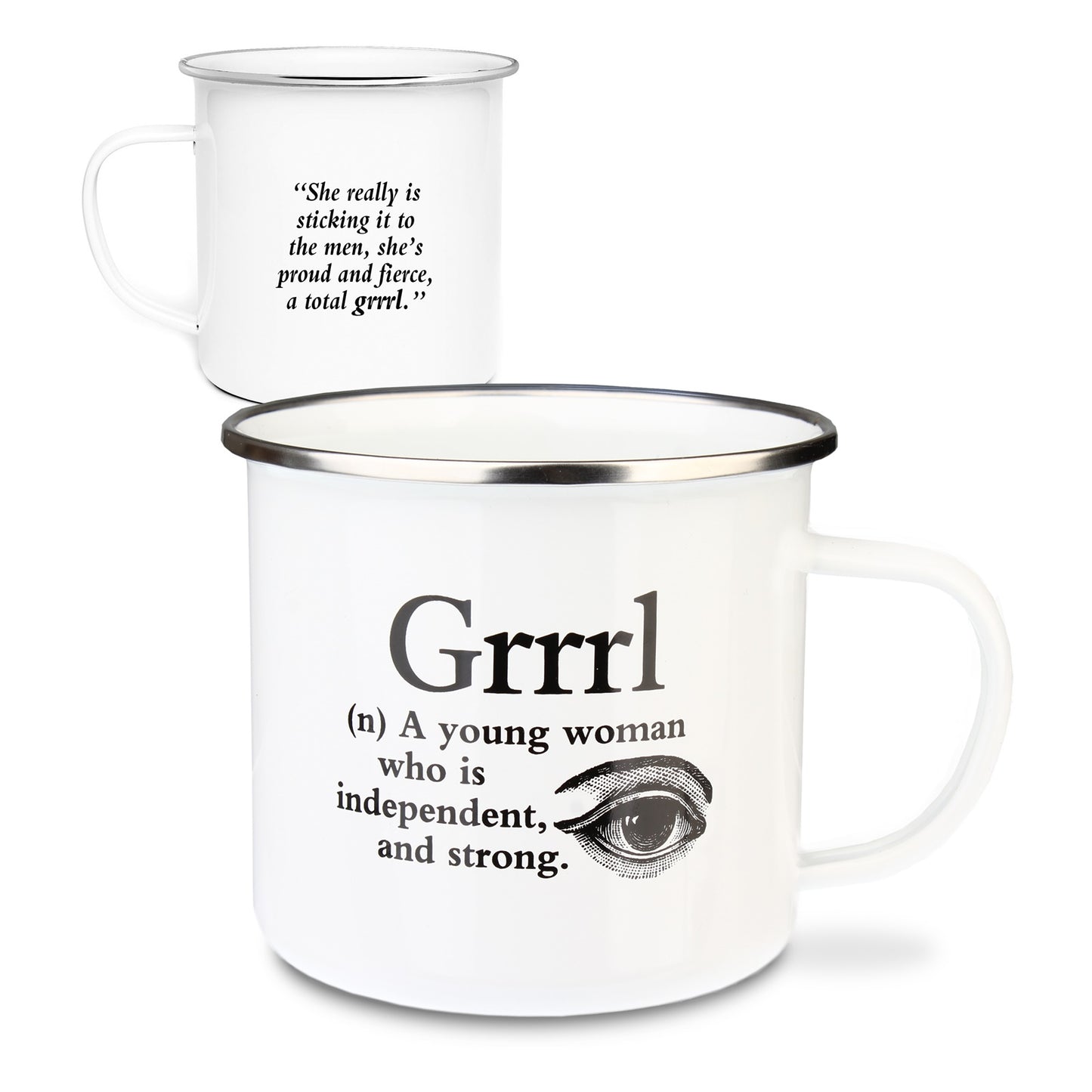 Urban Words Tin Mug "Grrrl" Title and Slang words including Meaning.