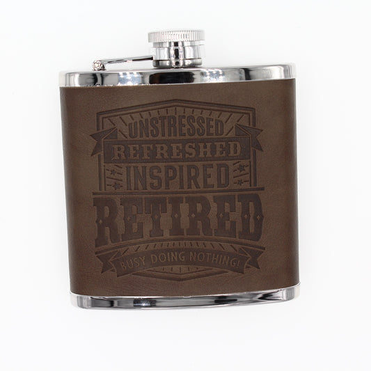Top Bloke Mens Gift Hip Flask for Him -  Treat for "Retired"