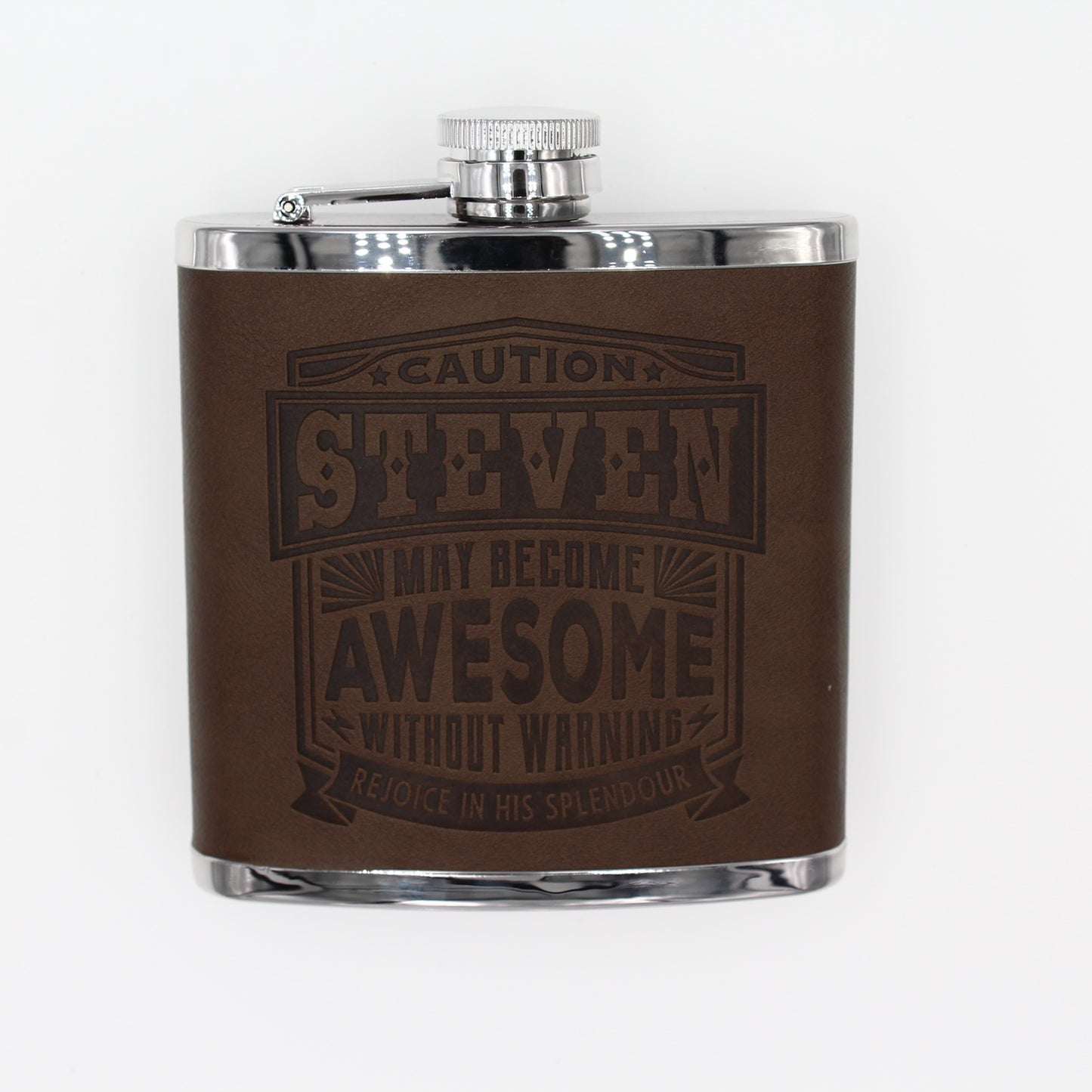 Top Bloke Mens Gift Hip Flask for Him -  Treat for "Steven"