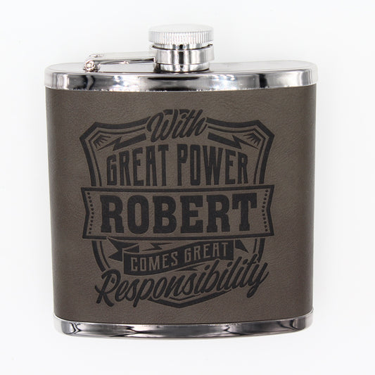 Top Bloke Mens Gift Hip Flask for Him -  Treat for "Robert"