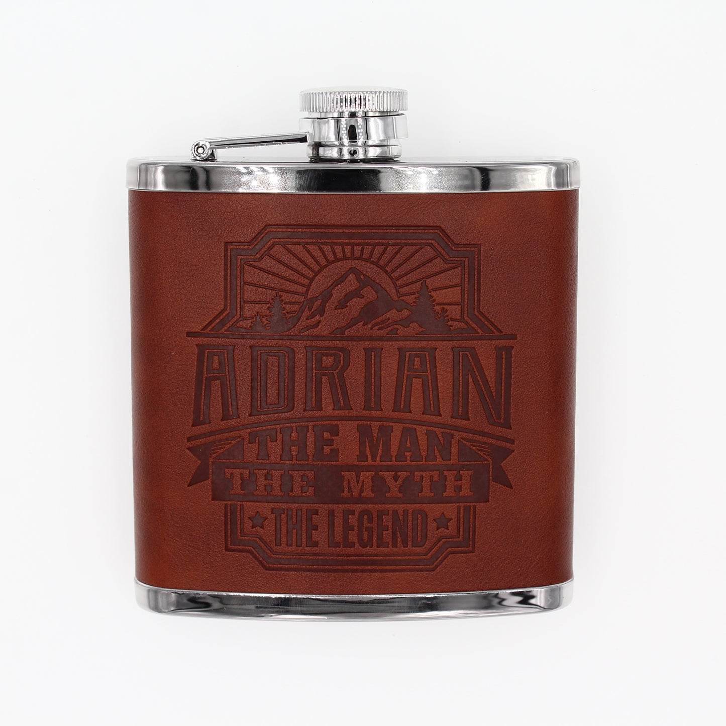 Top Bloke Mens Gift Hip Flask for Him - Treat for "Adrian"