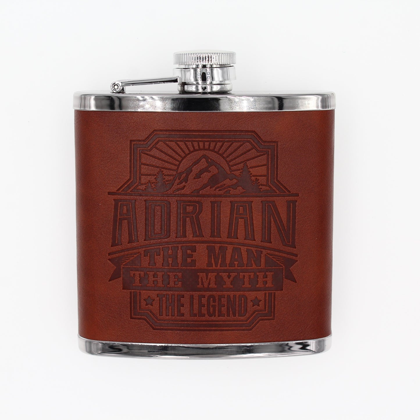 Top Bloke Mens Gift Hip Flask for Him -  Treat for "Adrian"