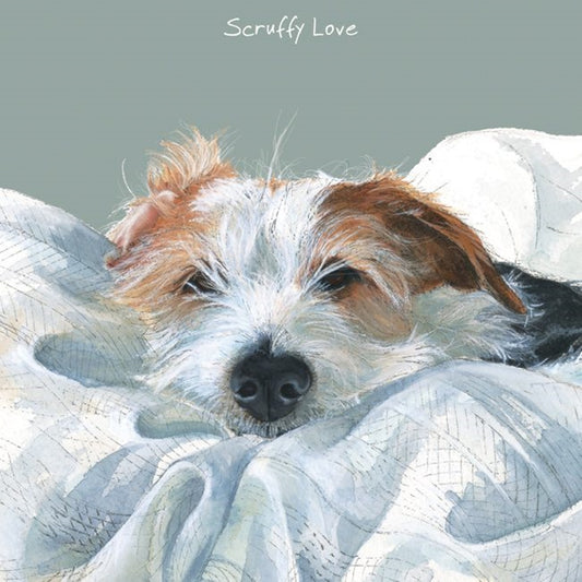Wire Hair JR Dog Greeting Card - Scruffy Love.