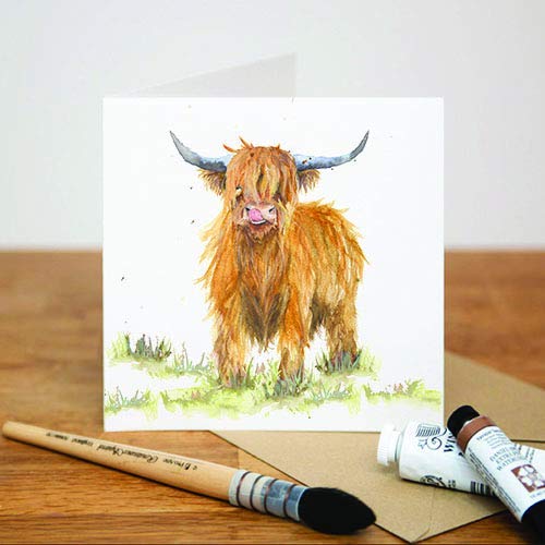 HIGHLAND COW GREETING CARD