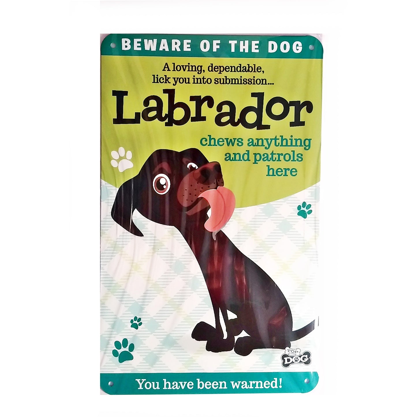 Wags & Whiskers Dog Sign/Plaque "Labrador (Brown)" - Tin Plaque