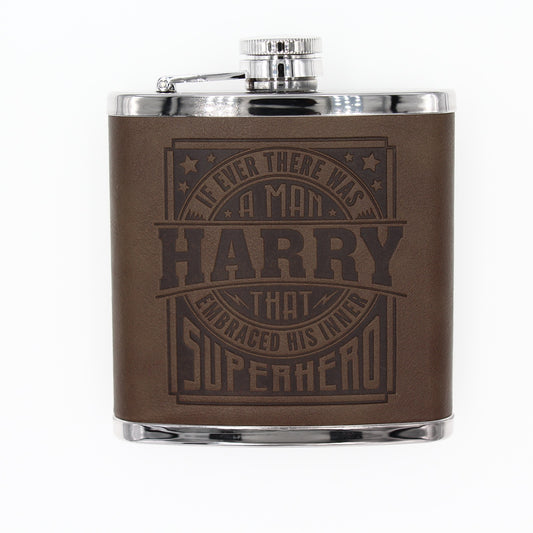 Top Bloke Mens Gift Hip Flask for Him -  Treat for "Harry"
