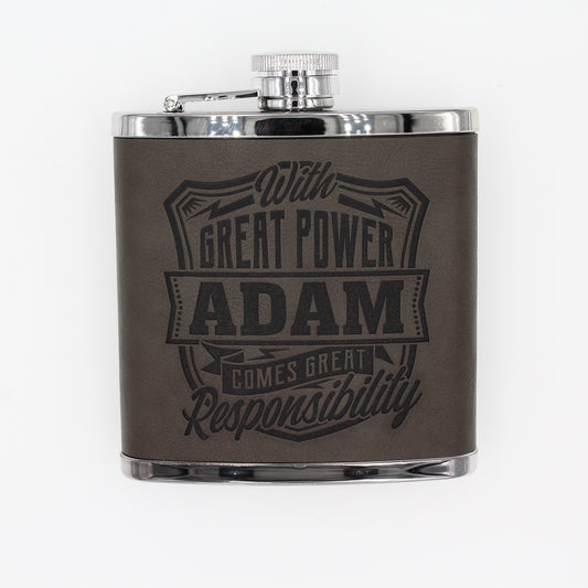Top Bloke Mens Gift Hip Flask for Him -  Treat for "Adam"