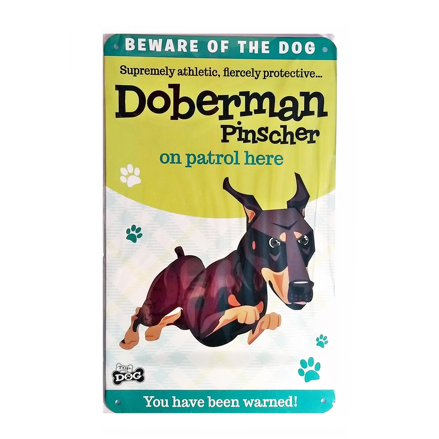 Wags & Whiskers Dog Sign/Plaque "Doberman Pinscher" - Tin Plaque