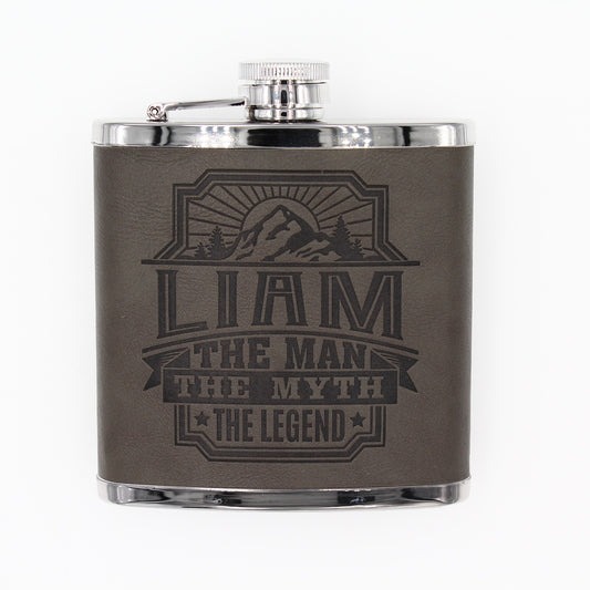 Top Bloke Mens Gift Hip Flask for Him -  Treat for "Liam"